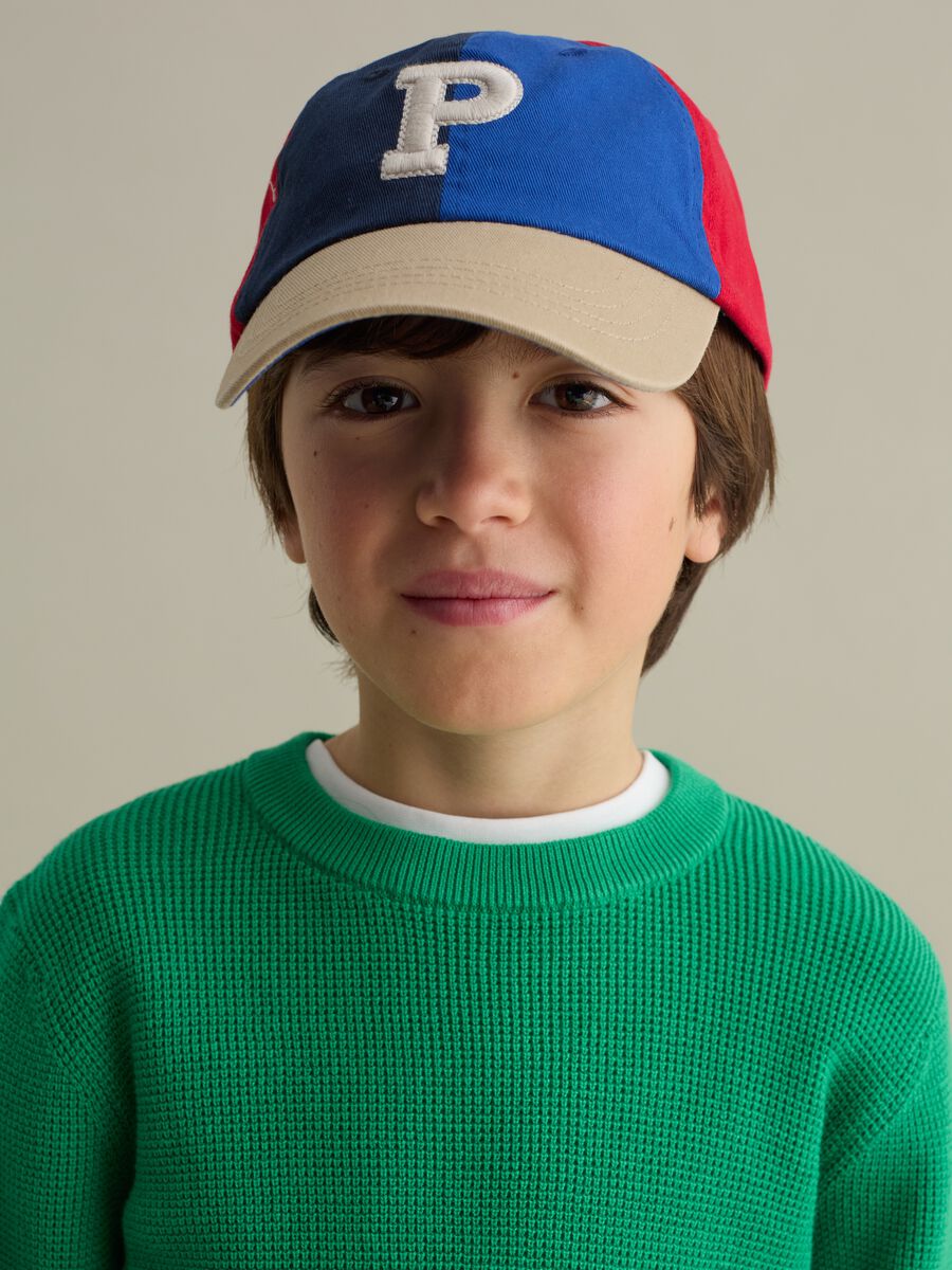 Colourblock baseball cap with logo embroidery_3