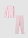 Pink organic ribbed cotton star pyjamas for girls_0