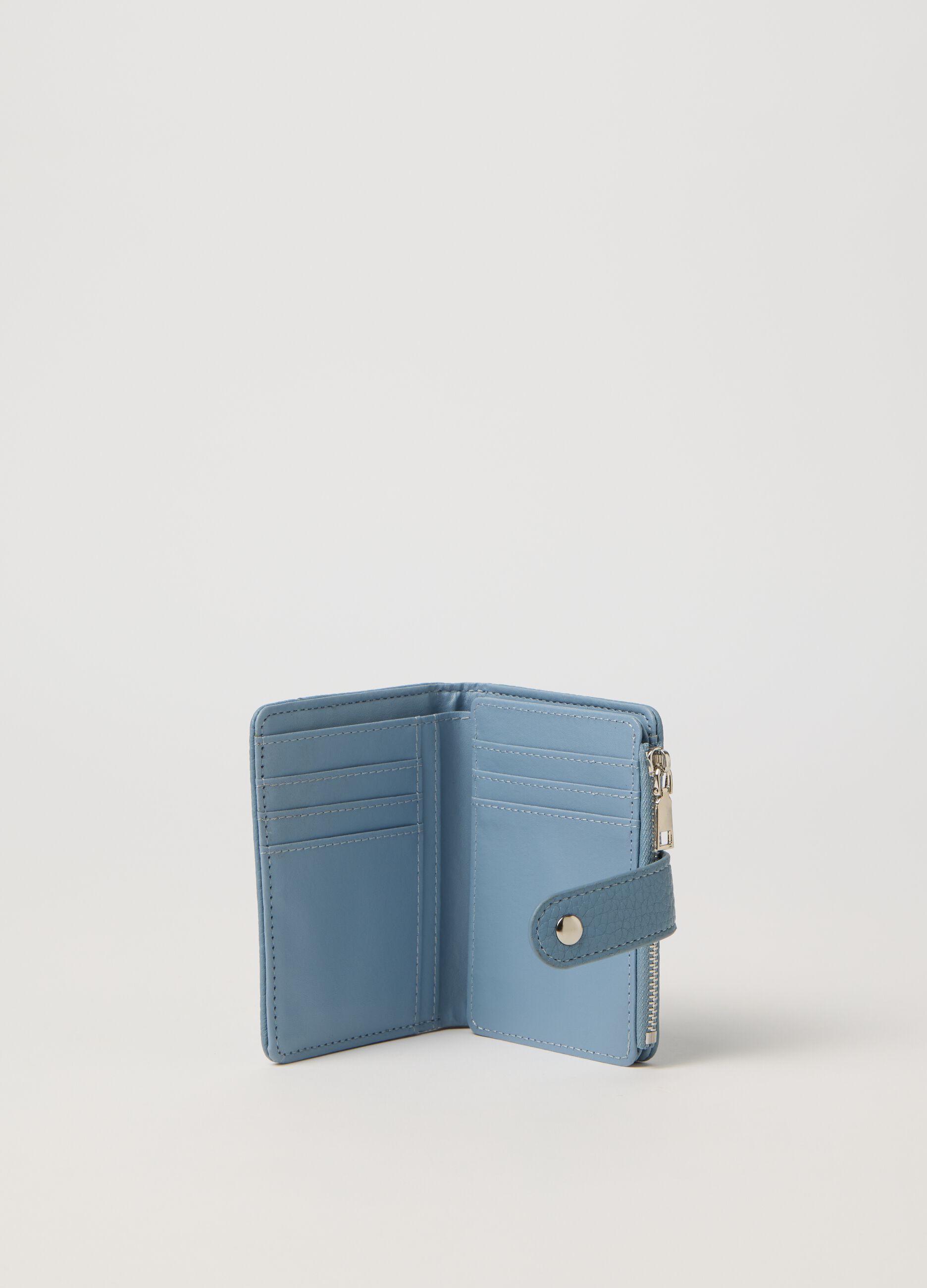 Light blue textured-effect wallet
