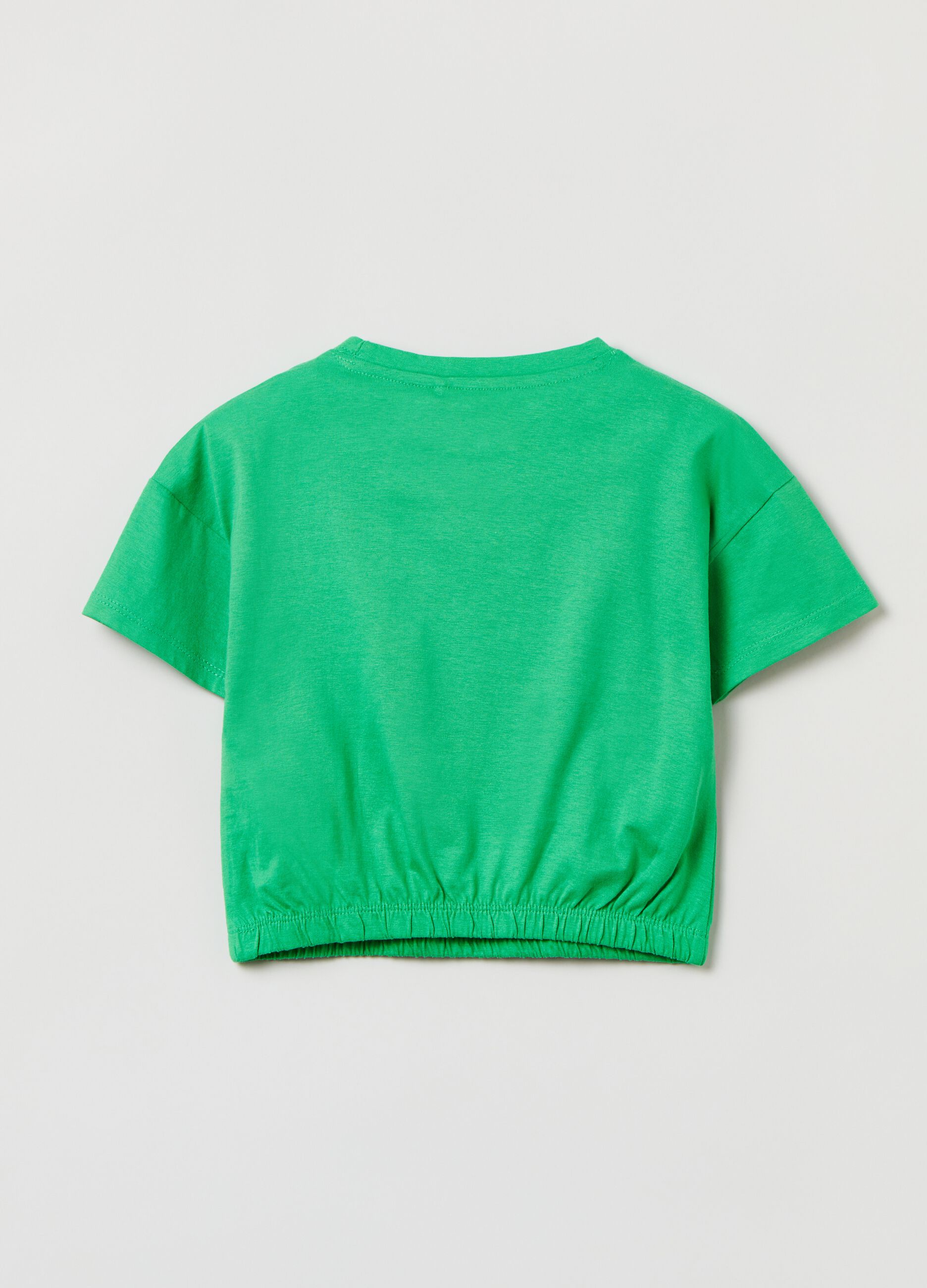 Cotton T-shirt with elastic base