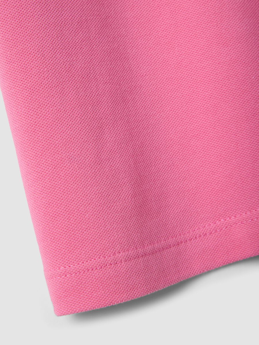Polo in puro cotone rosa da bambina regular fit_3