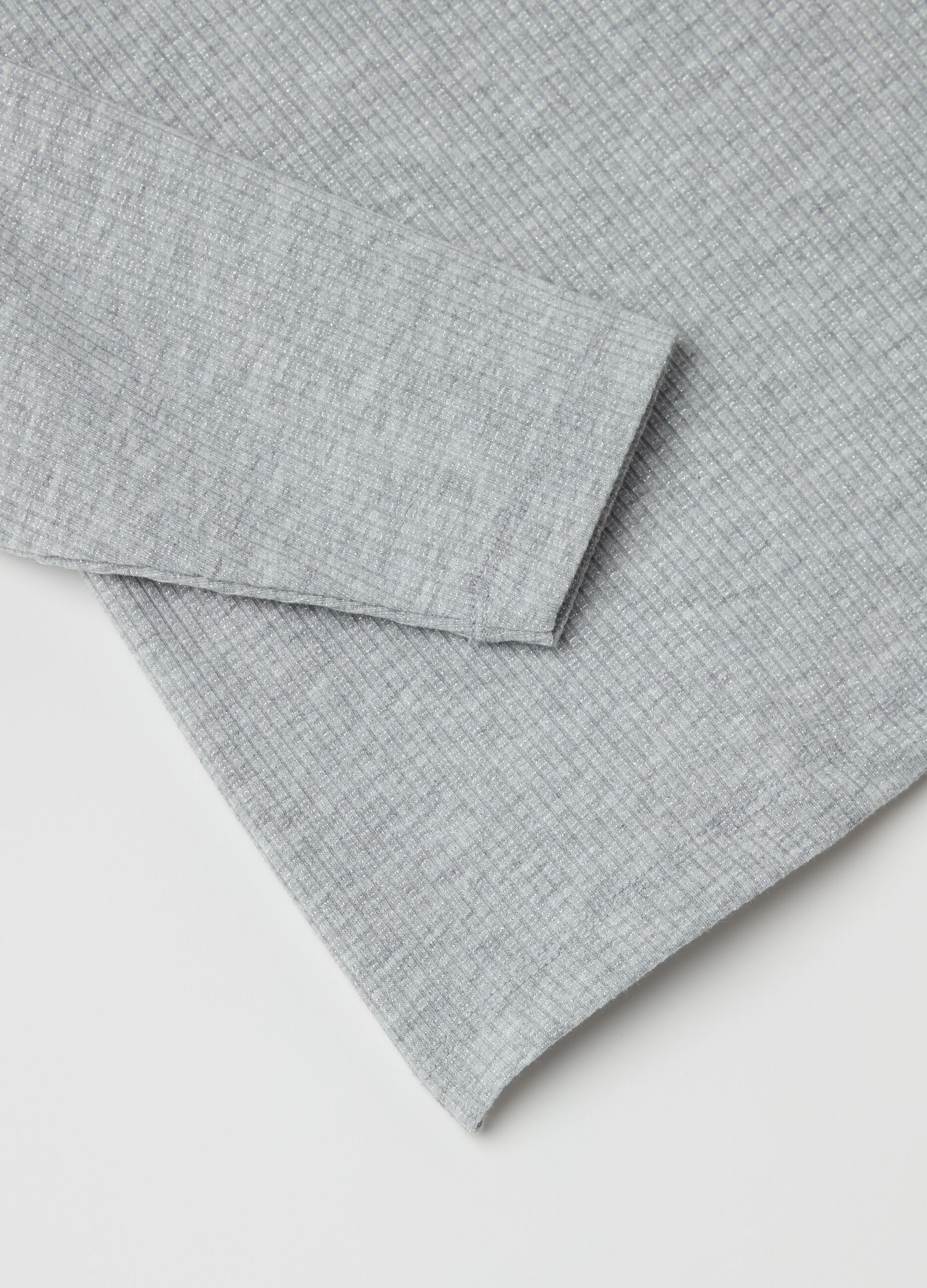 Curvy ribbed T-shirt in lurex