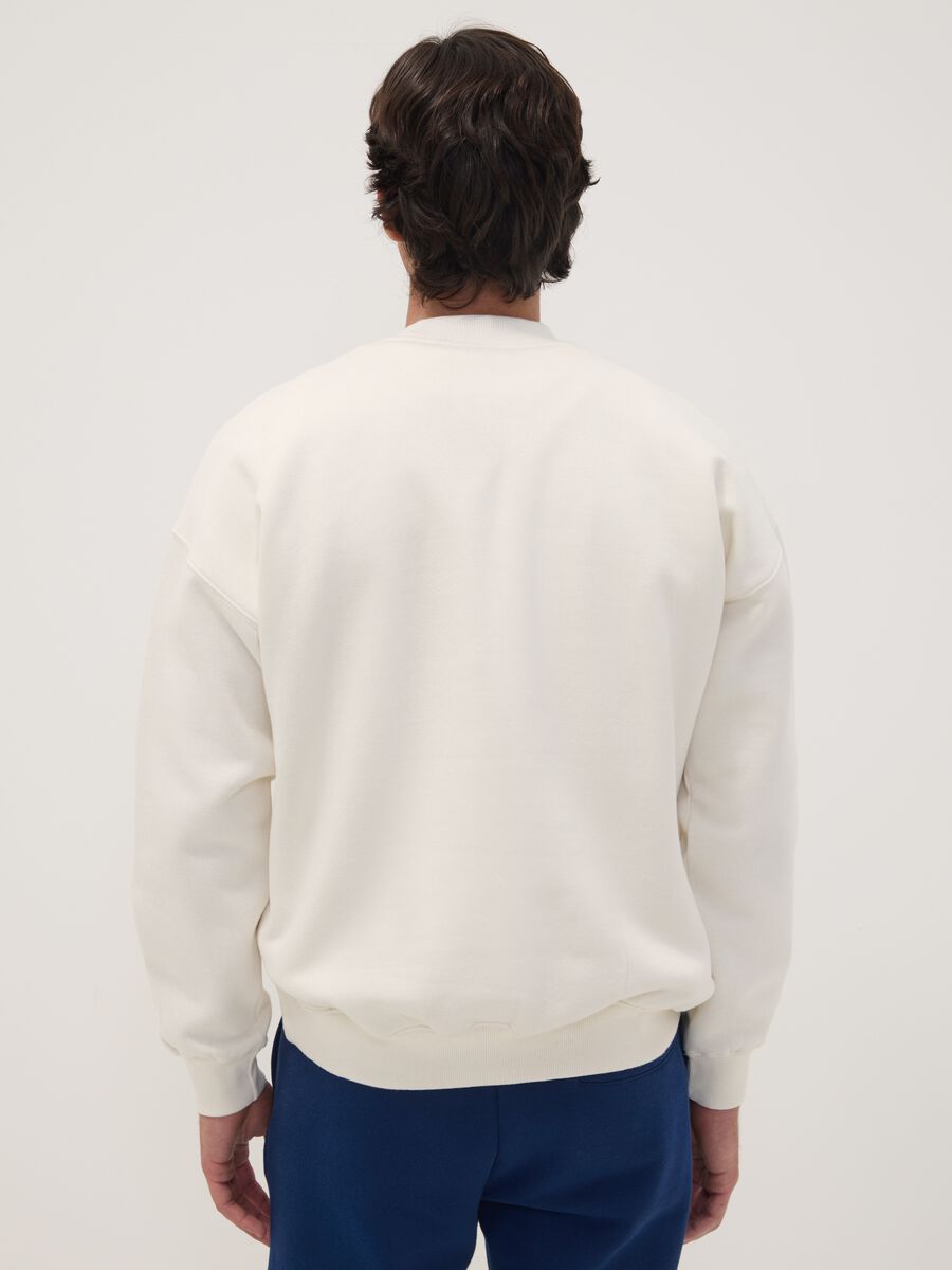 White cotton-blend sweatshirt with Lakers print_3