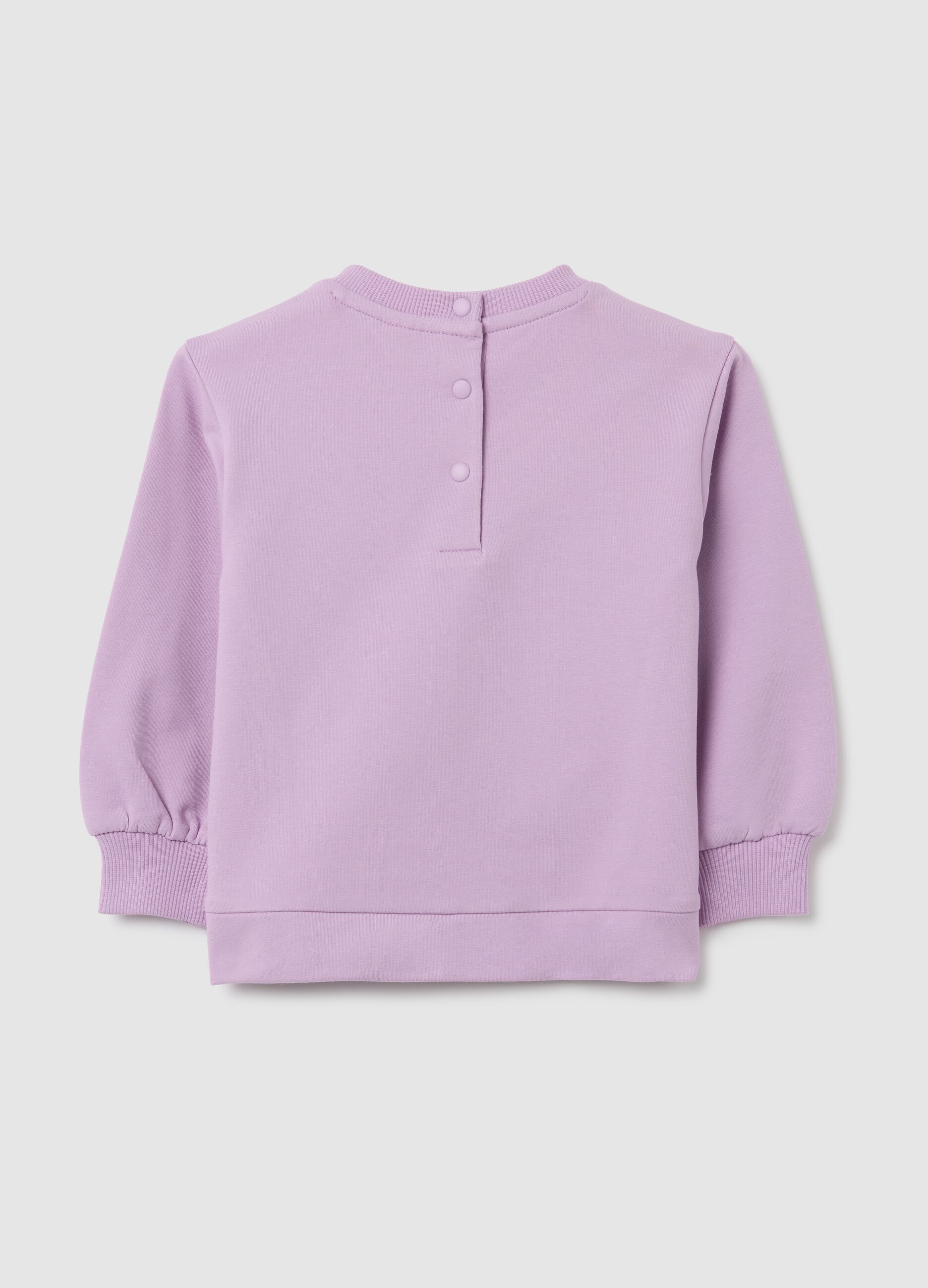 Purple cotton girls' sweatshirt with Stitch