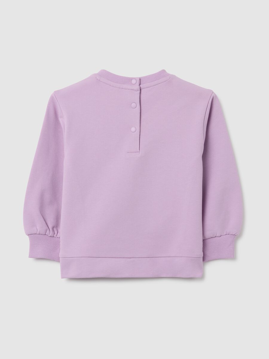Purple cotton girls' sweatshirt with Stitch_1