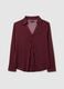 Burgundy Long Sleeve T-Shirt with Collar_0