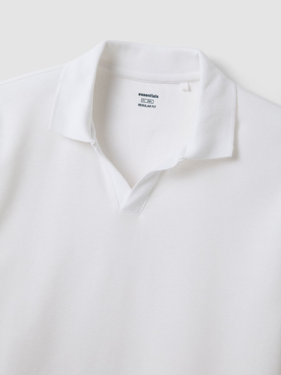 White stretch cotton polo shirt_1