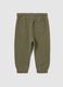 Children's green pure cotton trousers with elasticated waist regular fit_1