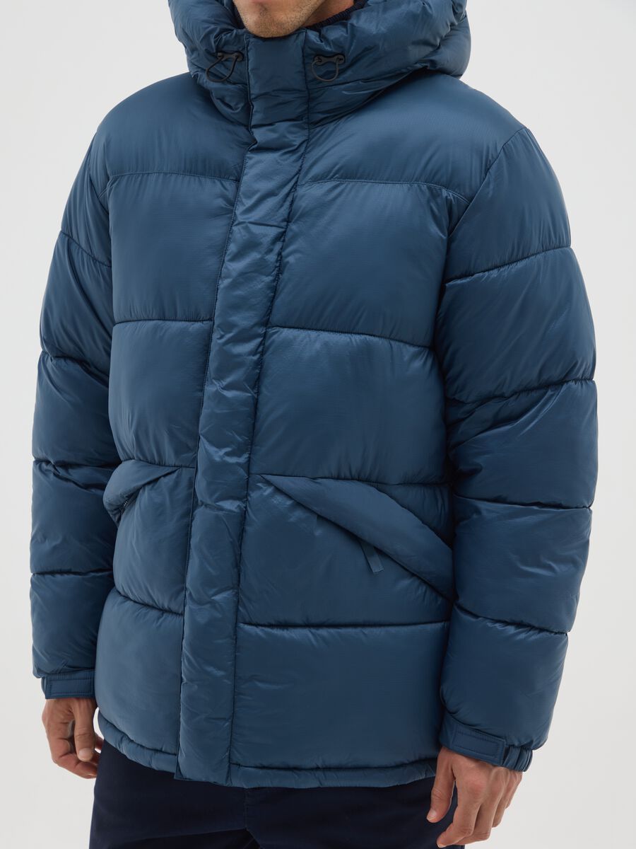 Petrol Blue The Iconic Puffer with Adjustable Hood_3