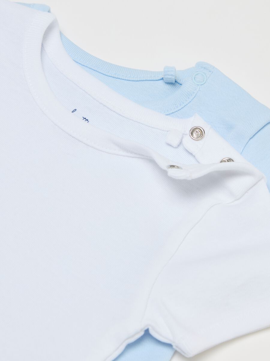 Three-pack organic cotton bodysuits with short sleeves_2