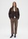 Brown V-neck cardigan in mohair and wool regular fit_1