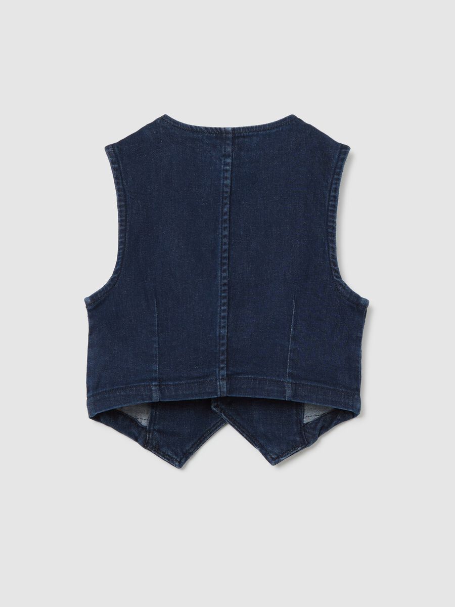 Blue gilet in stretch denim_4