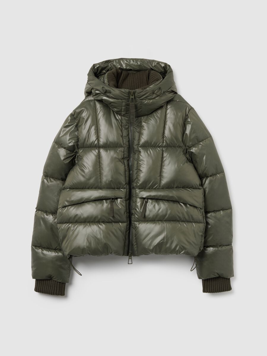 Piumino The Iconic Puffer verde con cappuccio_5