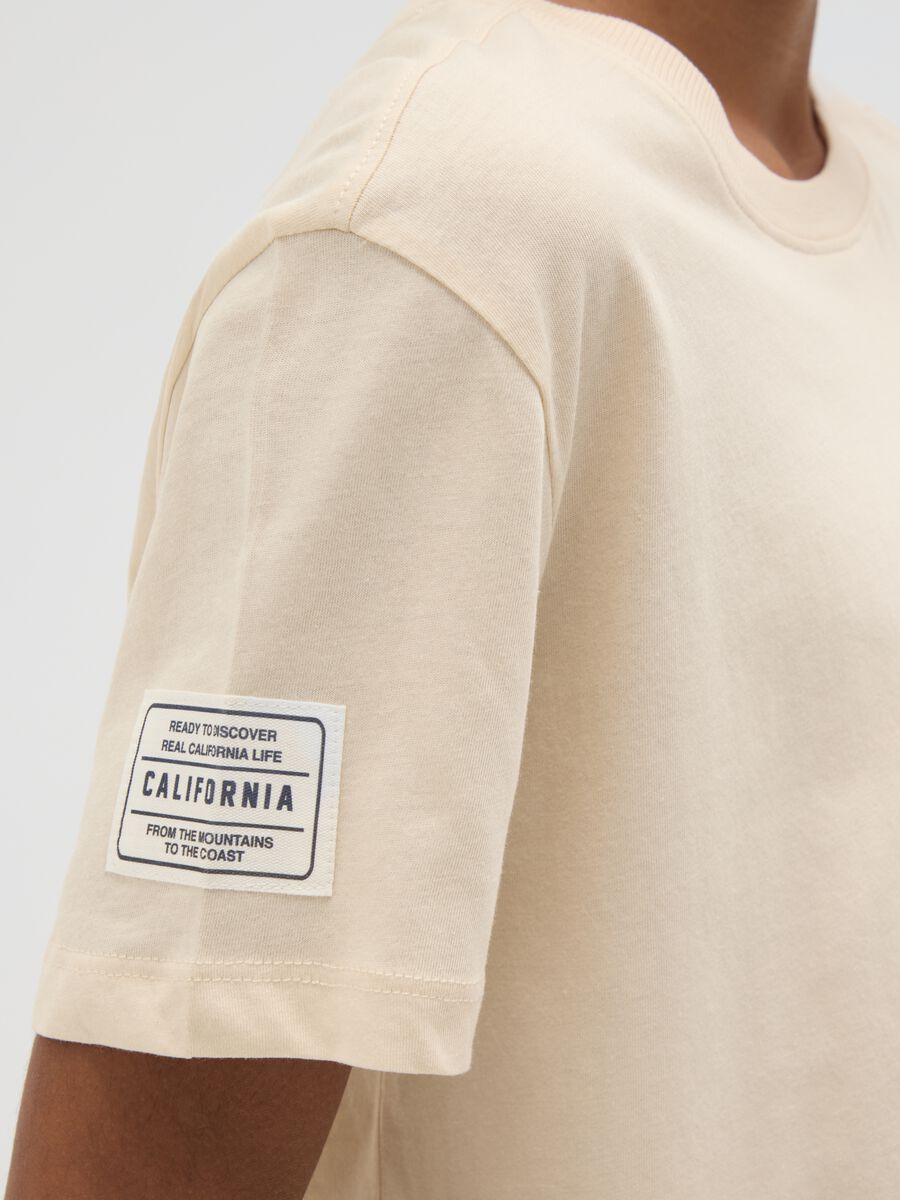 Beige T-shirt in pure cotton_4