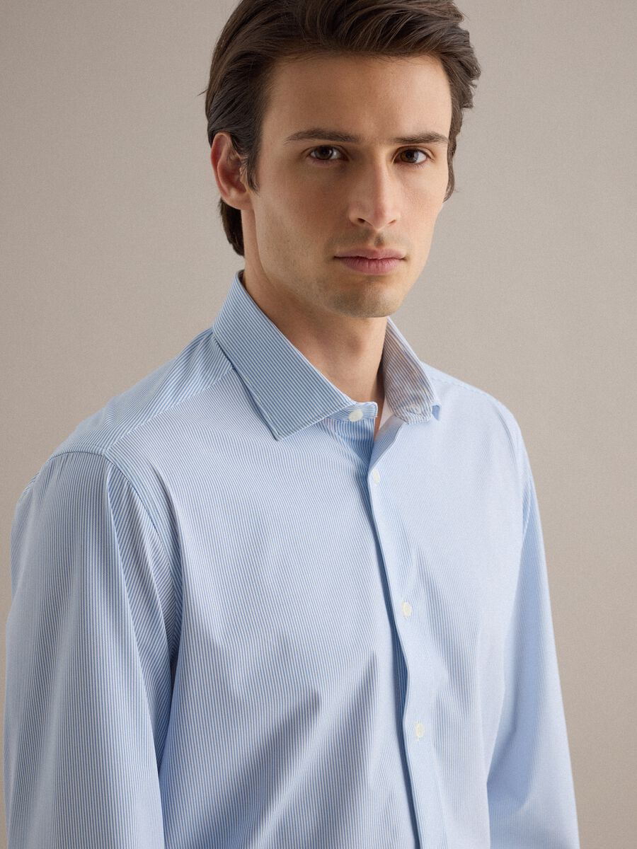 Camicia a maniche lunghe a righe multicolor slim fit_3