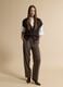 Brown V-neck button-up vest with oversized fit_1