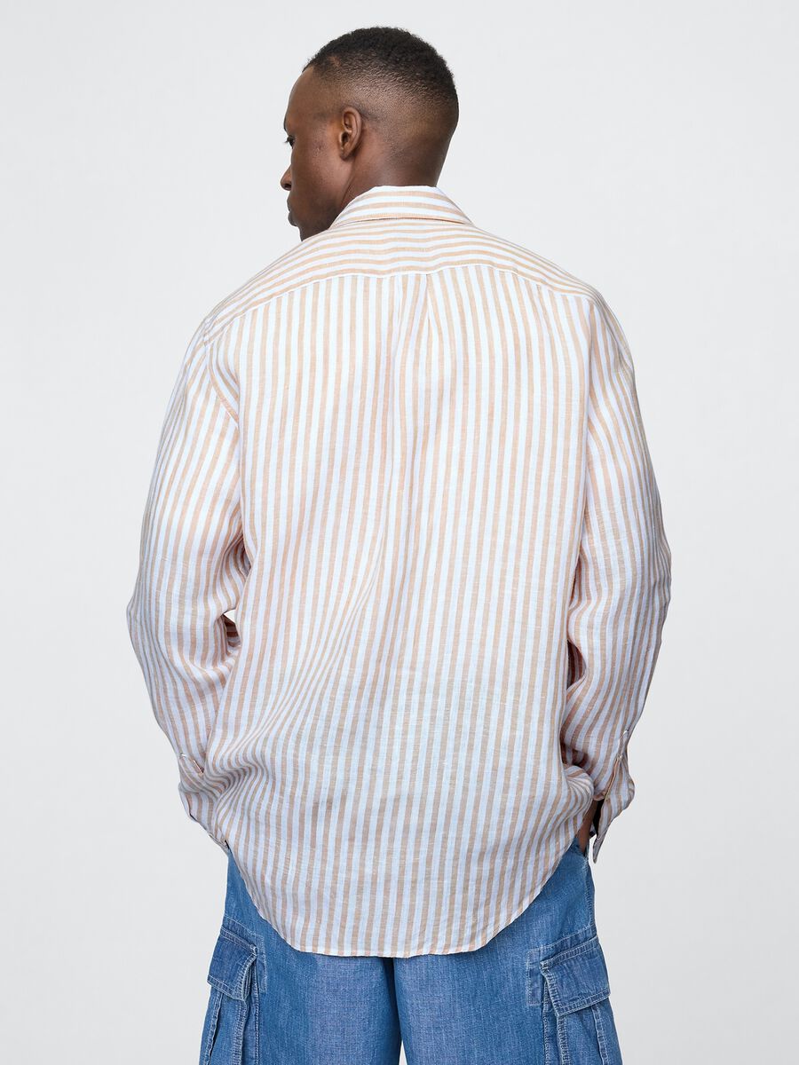 Beige and Pink Striped Shirt_2