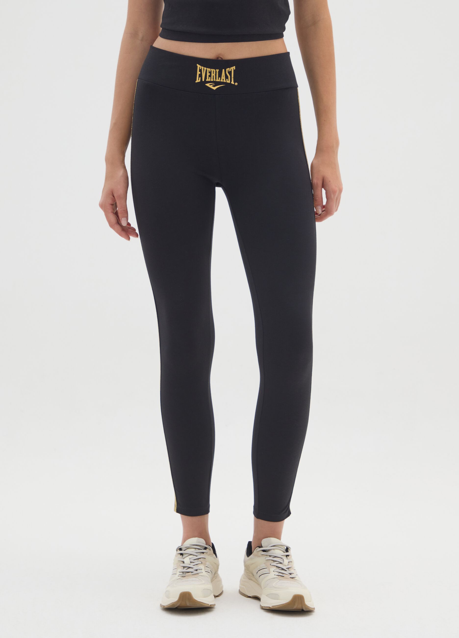 Black stretch cotton leggings by Everlast