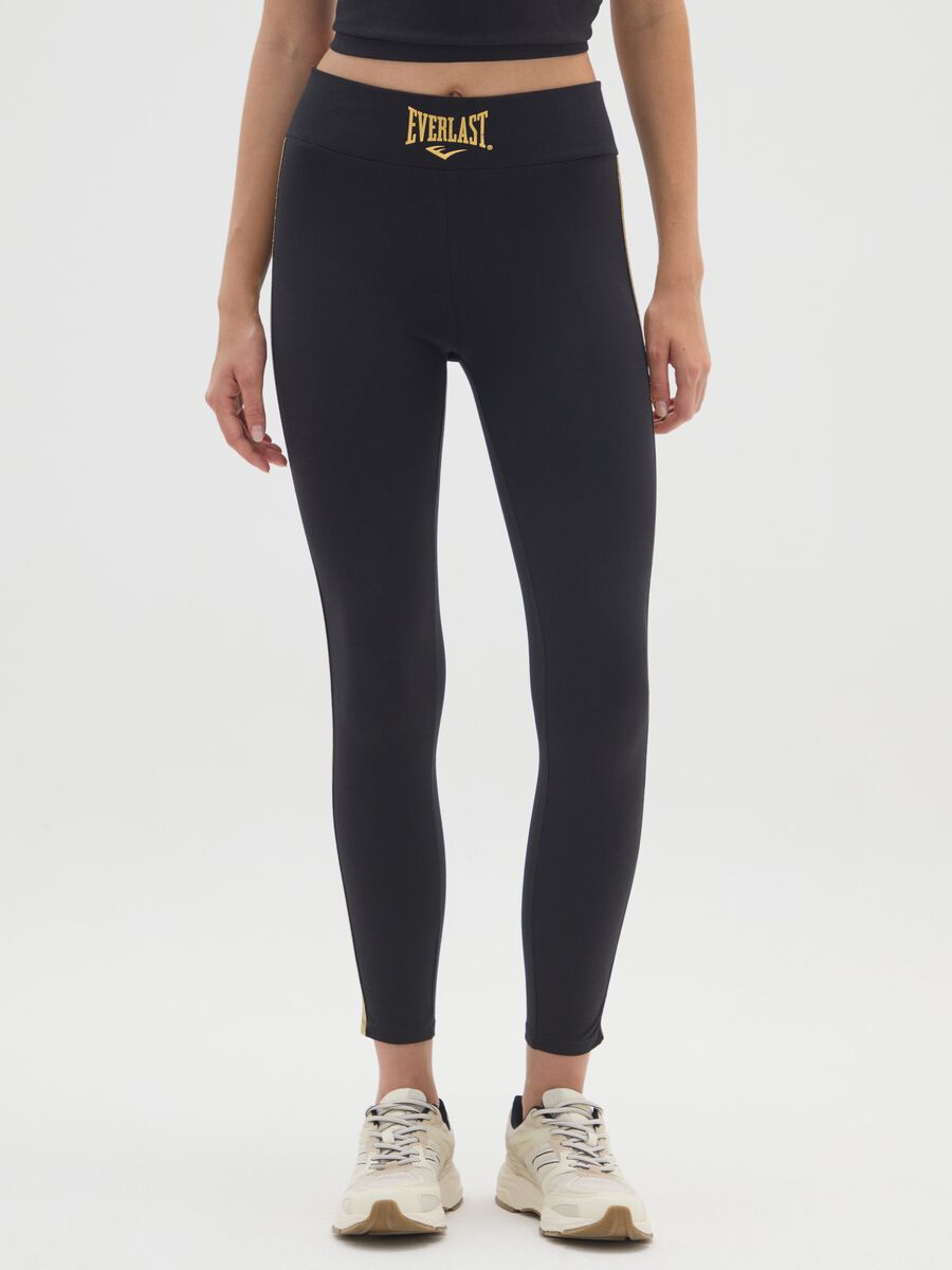 Black stretch cotton leggings by Everlast_1
