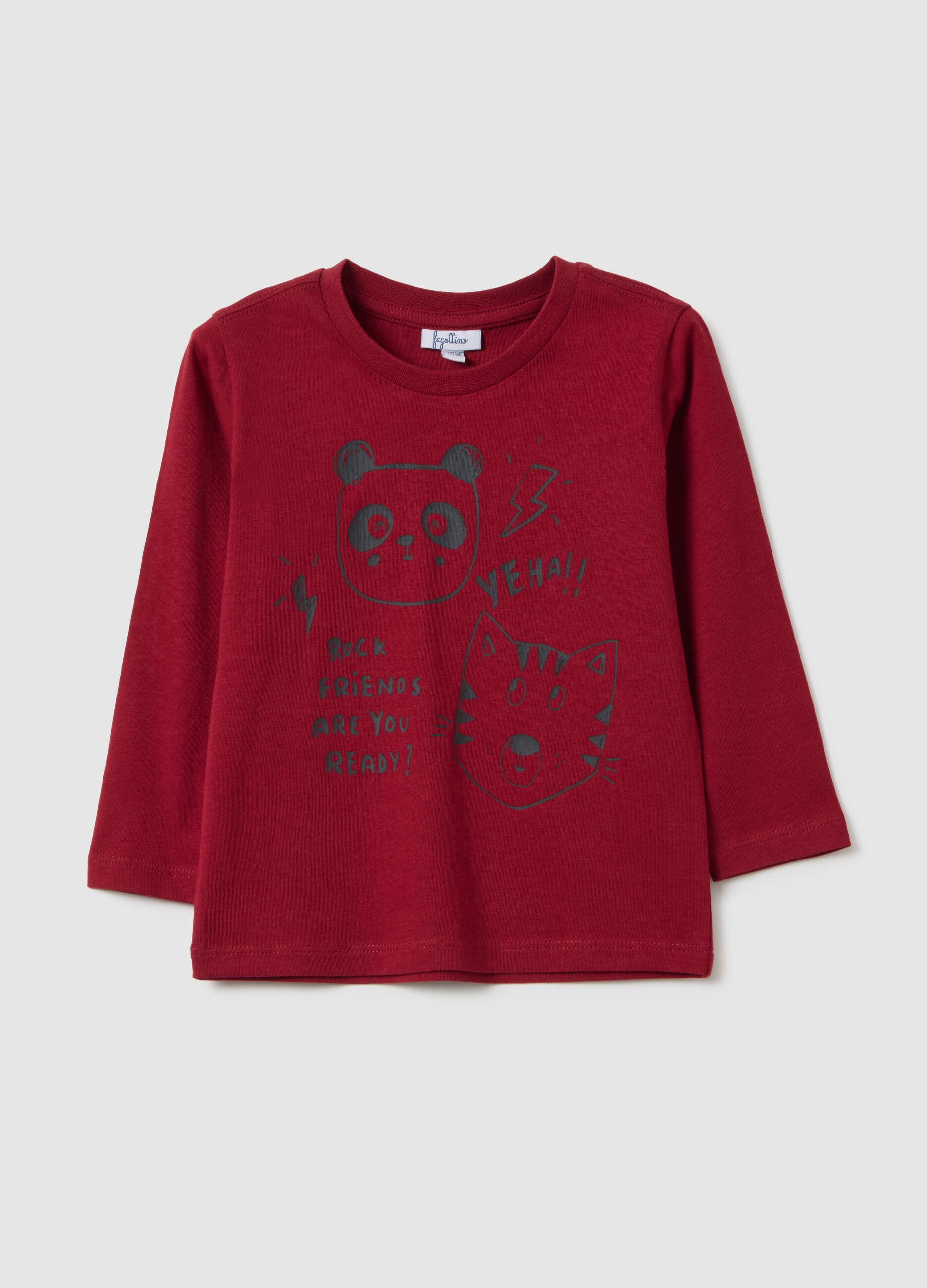 Maglia da neonato in puro cotone rosso regular fit