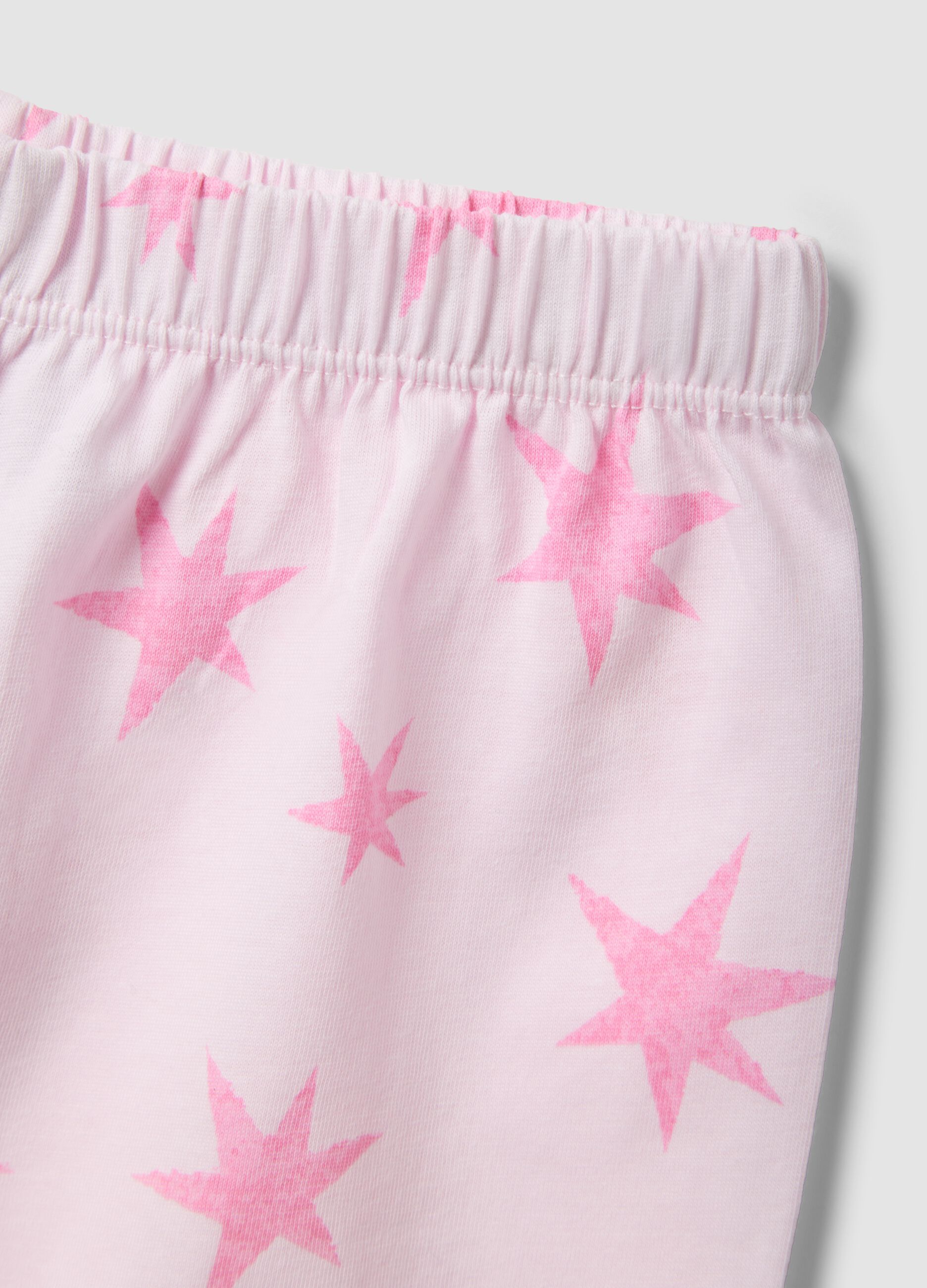 Multicolour short pyjamas in pure organic cotton for girls with prints