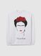 Women's cotton blend white sweatshirt regular fit with Frida Kahlo graphic_4