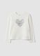 White pure organic cotton girls&rsquo; T-shirt with heart print_0