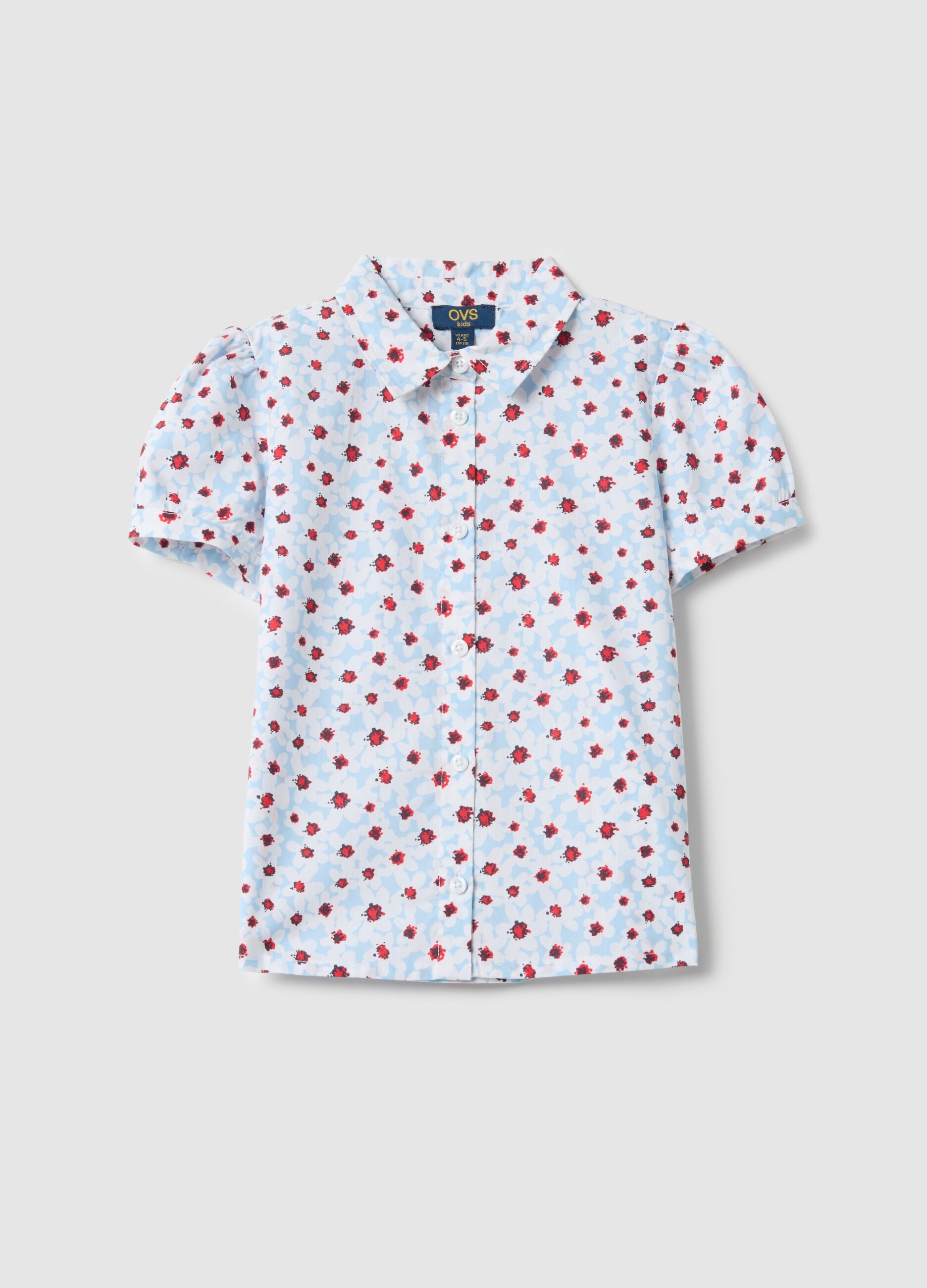 Girls' Multicolour Floral Pure Cotton Shirt - Regular Fit