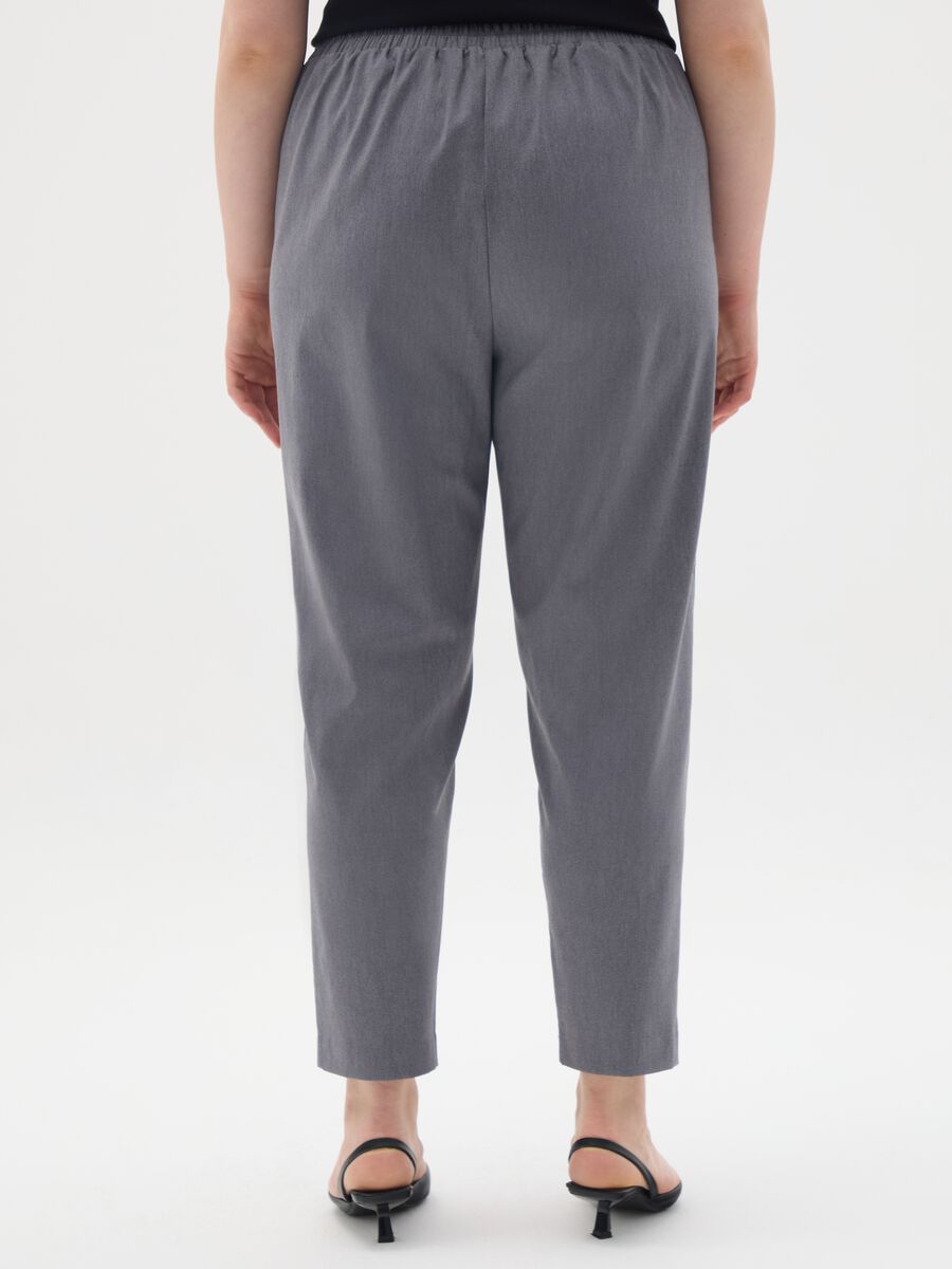 Grey Viscose Blend Regular Fit Leggings_3