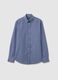 Blue striped cotton blend shirt_4