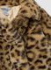 Brown padded animal print jacket with buttons for baby girl_2