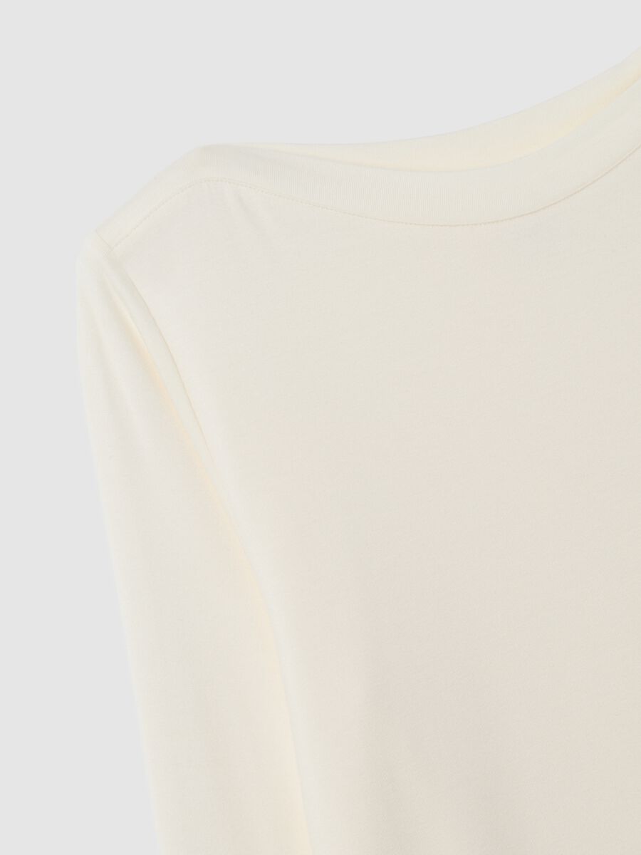 T-shirt in viscosa elasticizzata beige regular fit_1