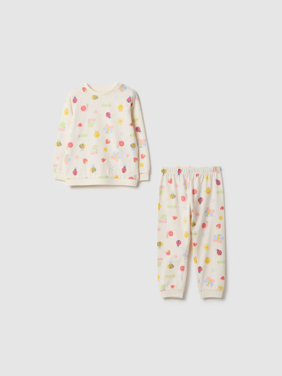 Multicolour baby pyjamas in pure cotton regular fit with prints_0