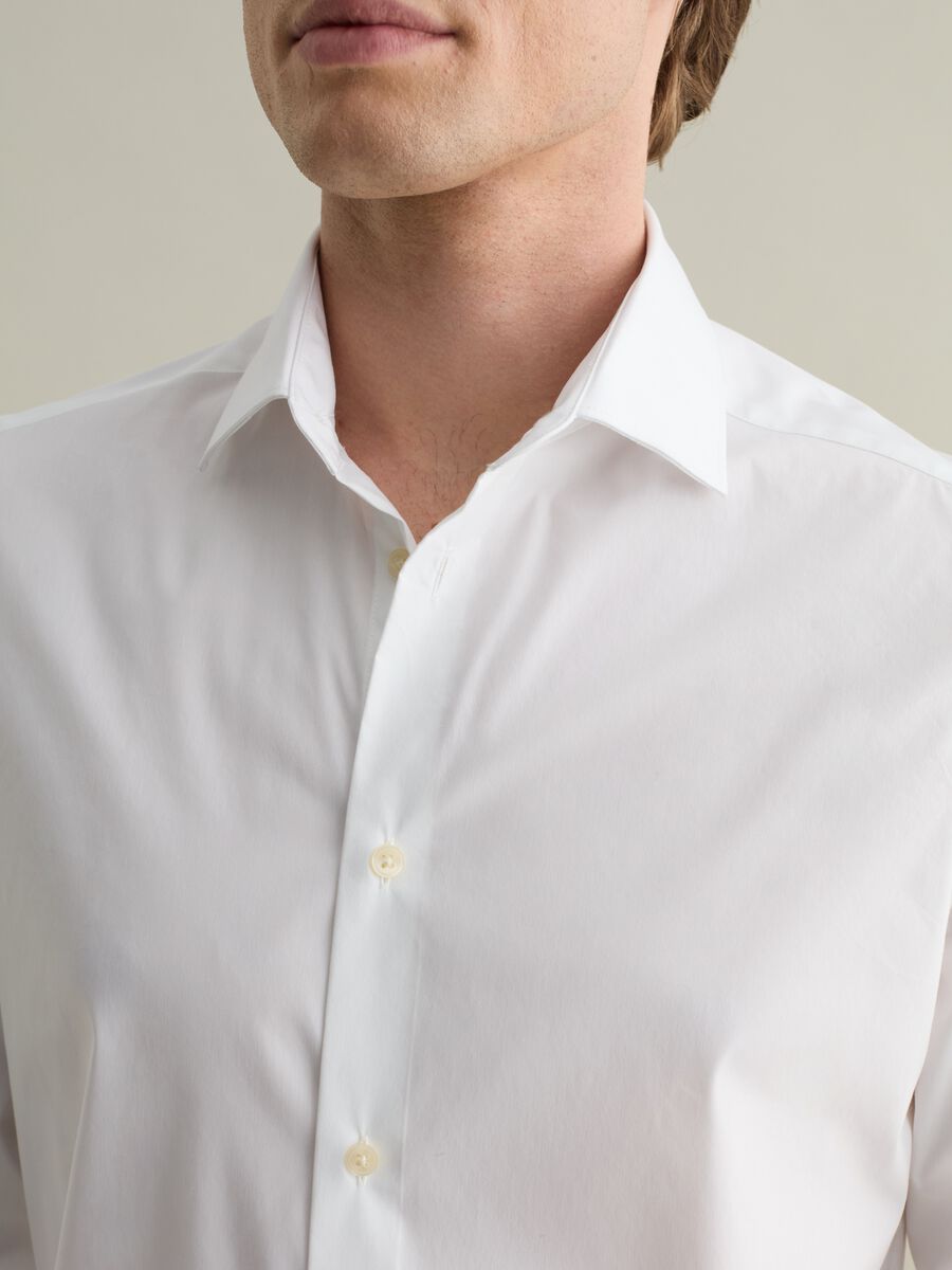 Solid colour stretch slim-fit shirt_3