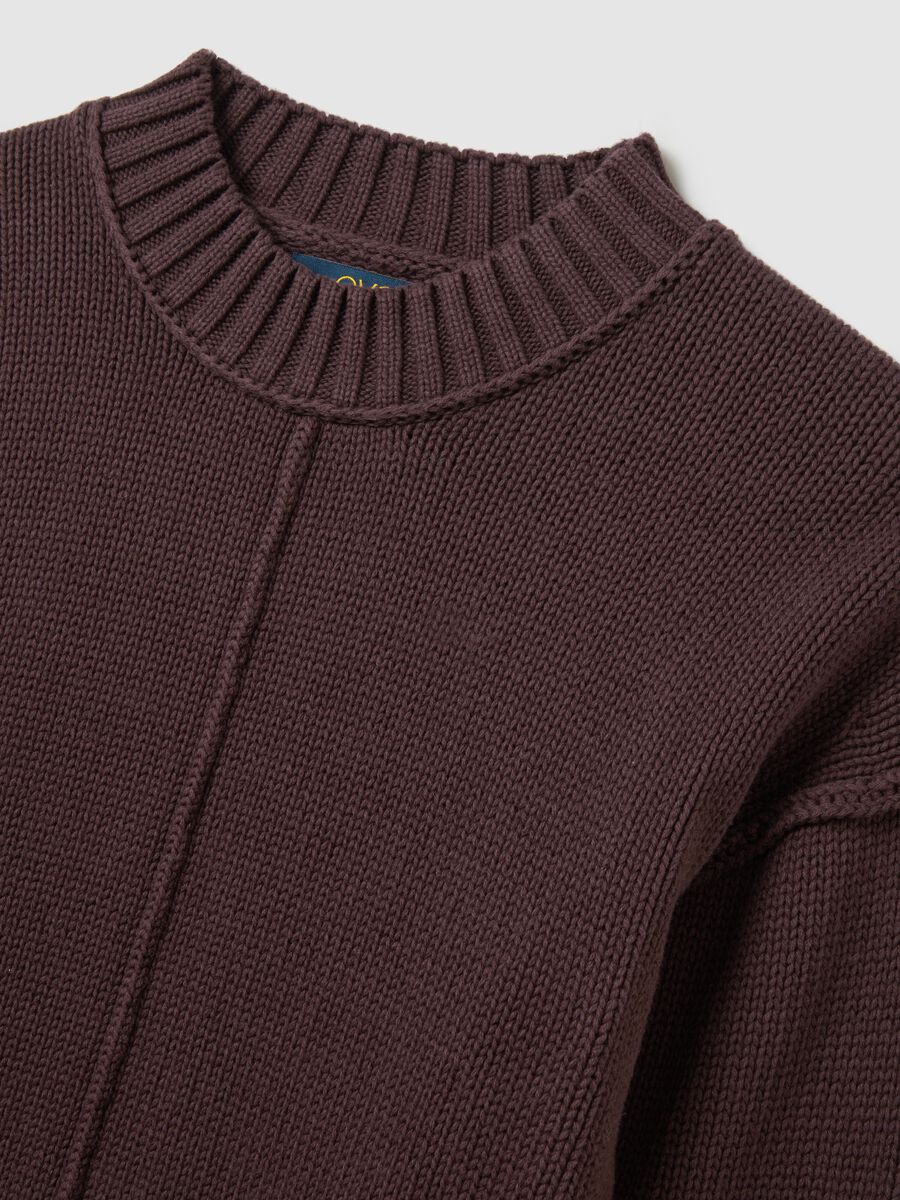 Brown pure cotton turtleneck jumper_5