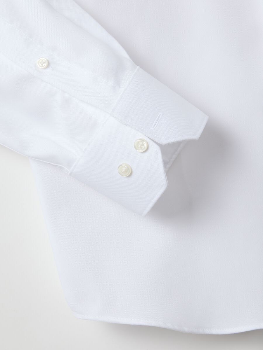 White pure cotton slim fit shirt_5