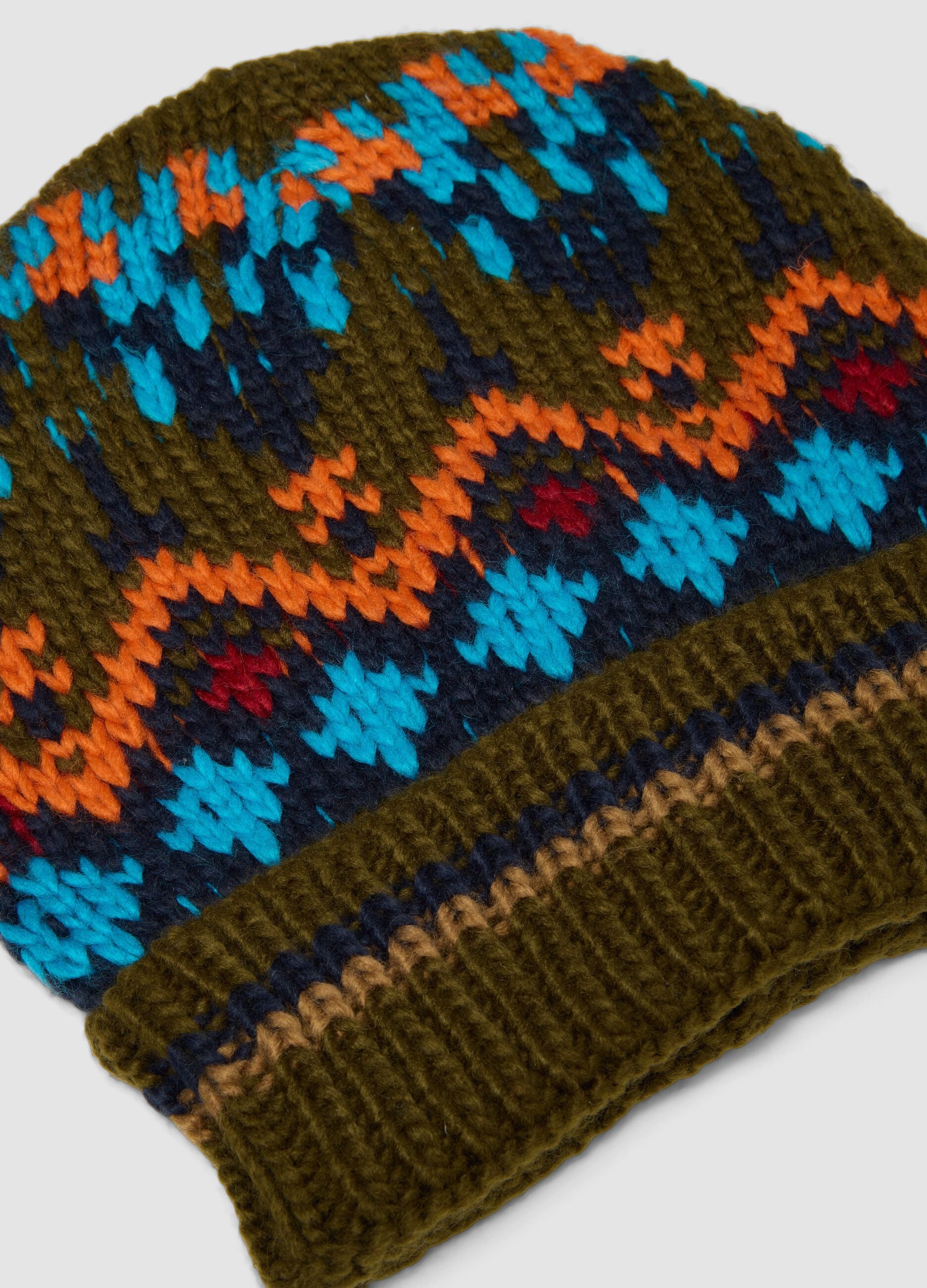 Multicolour all-over patterned beanie