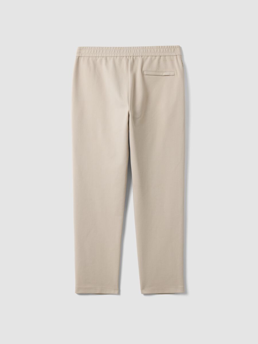 Pantaloni beige in cotone elasticizzato regular fit_2