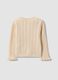 Cardigan beige in puro cotone a maglia traforata per bimba_1