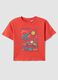 Red short-sleeve pure cotton oversized fit T-shirt for baby boy_0