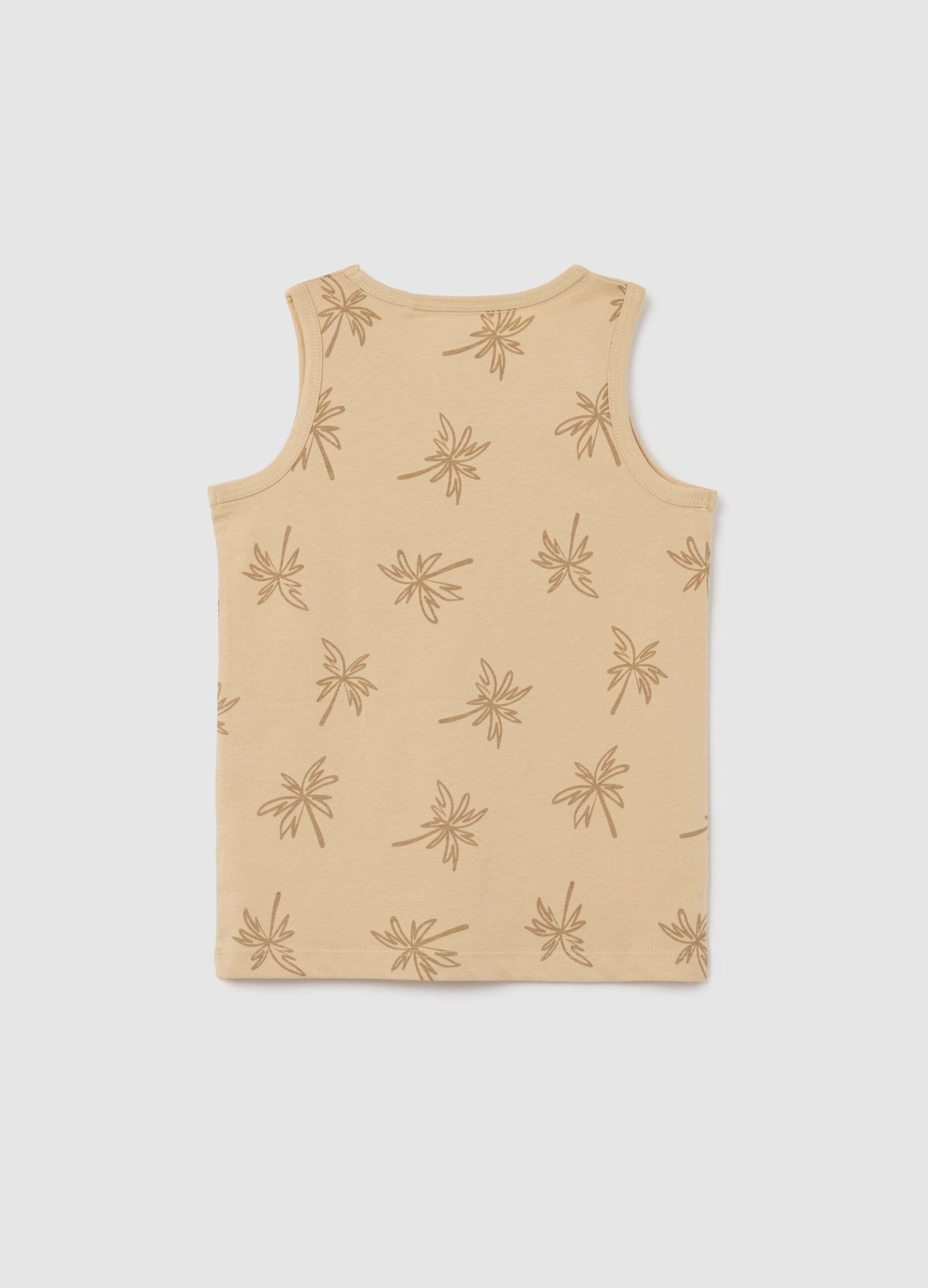 Multicoloured regular fit pure cotton kids' vest with print