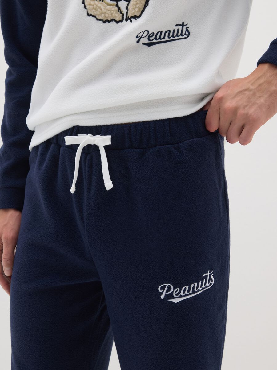 Blue Snoopy Print Fleece Pyjamas_3