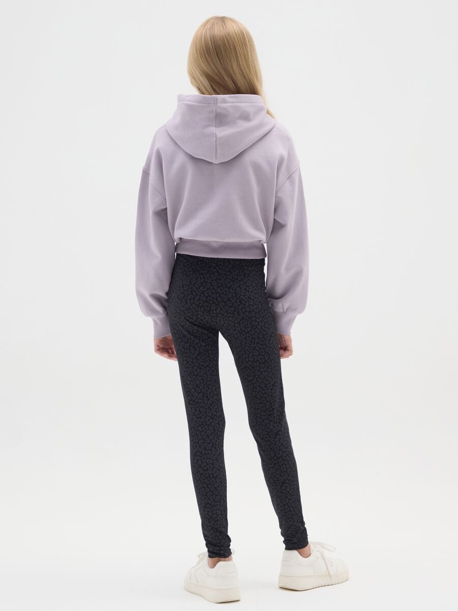 Leggings da ragazza in cotone elasticizzato nero skinny_1