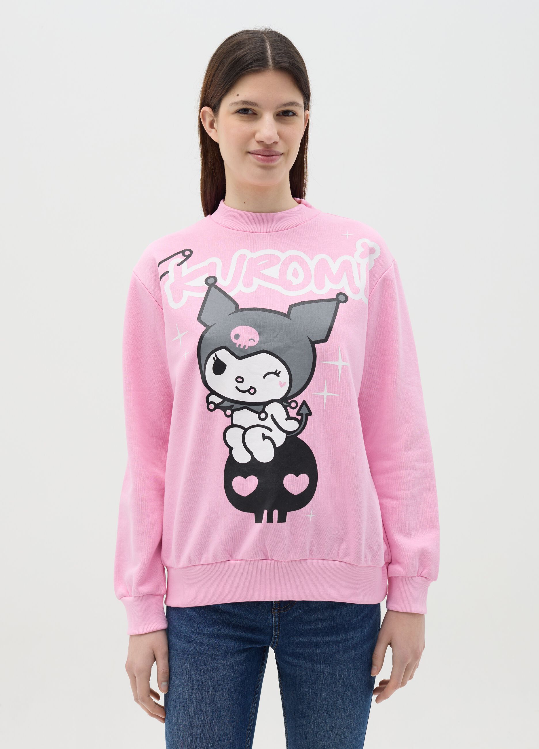 Pink sweatshirt with Kuromi print