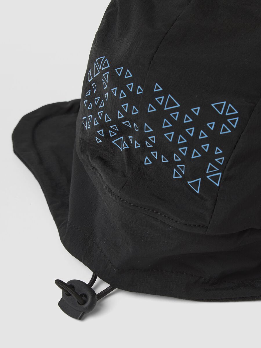 Black aviator cap in breathable stretch fabric ALTAVIA WITH DEBORAH COMPAGNONI_1
