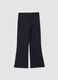 Blue flared stretch cotton leggings_0