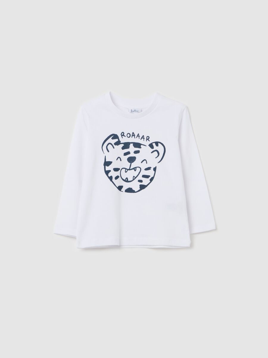 Long-sleeved T-shirt with tiger print_0