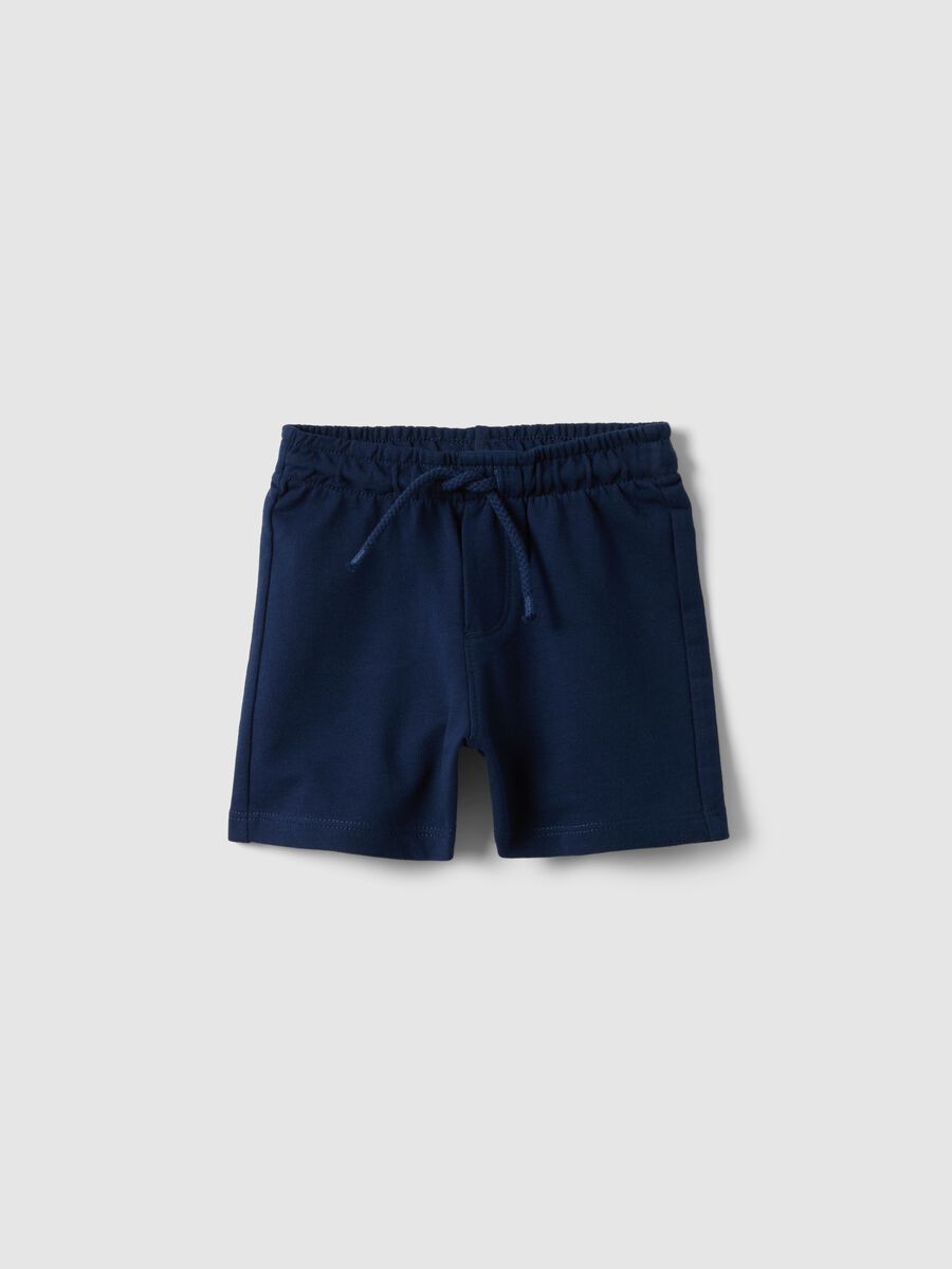 Regular fit blue pure cotton toddler shorts_0