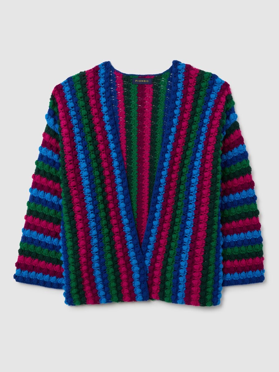 Cardigan a righe multicolor regular fit_0