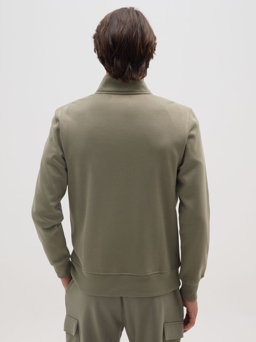 Green Cotton Blend Zip Sweatshirt_2